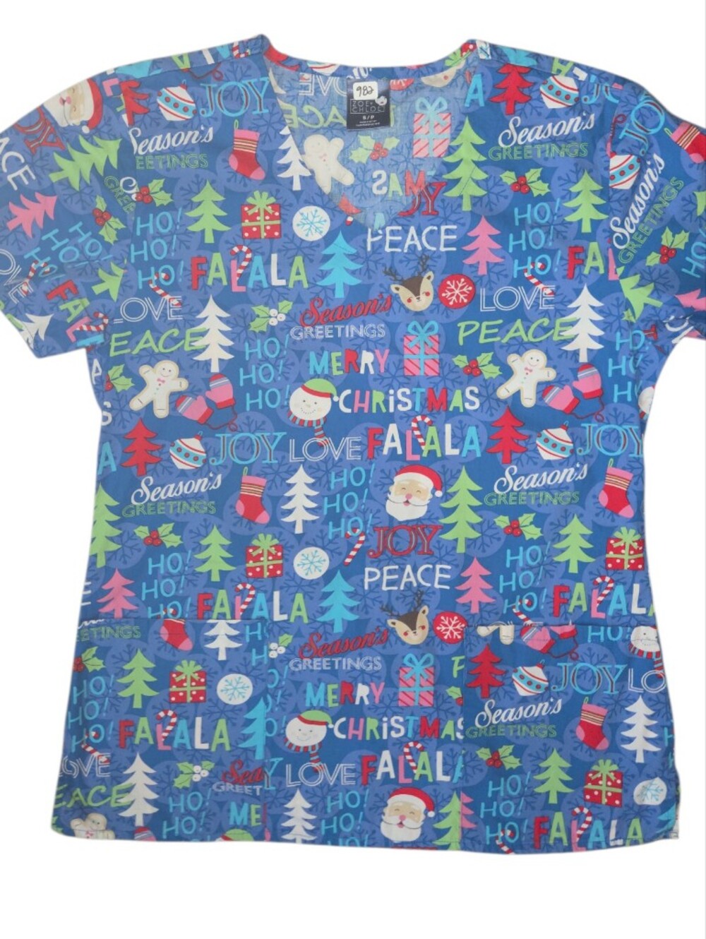 Zoe and Chloe Xmas Scrub Top